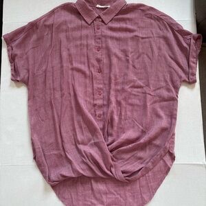 Lush Dusty Rose Button-Up Shirt